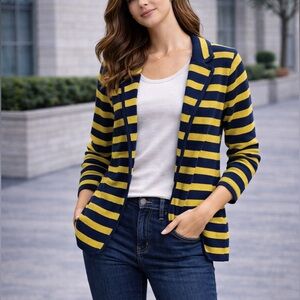 Audrey & Grace Striped Knit in Navy and Yellow